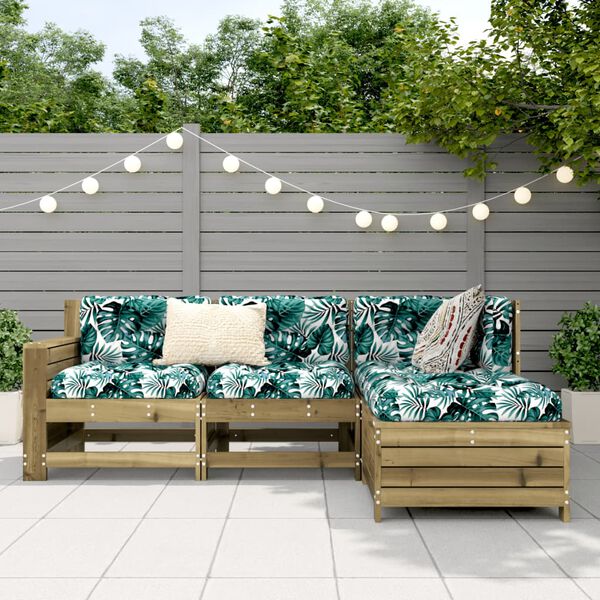 vidaXL Salon de jardin 4 pcs bois de pin impr&eacute;gn&eacute;
