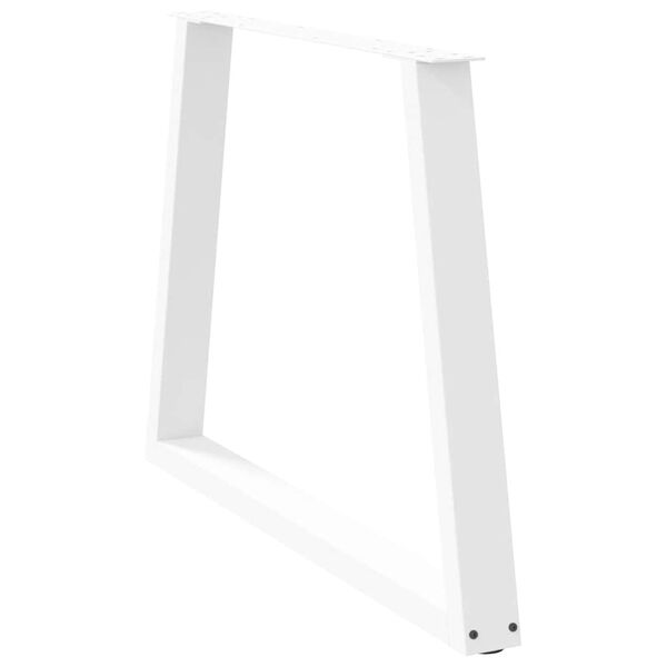 vidaXL Pieds de table à manger en forme de V, 2 pièces, blanc, 100 x (72-73,3) cm, acier
