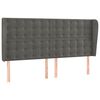 vidaXL T&ecirc;te de lit avec oreilles Gris fonc&eacute; 183x23x118/128 cm Velours