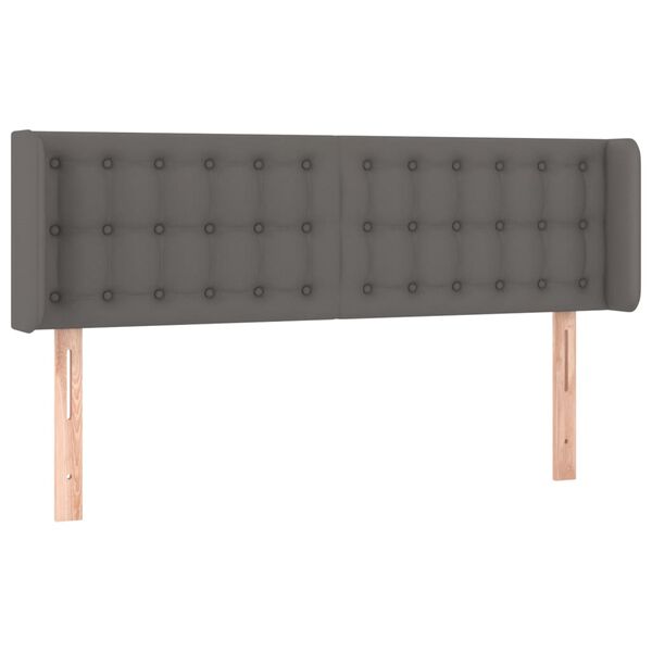 vidaXL T&ecirc;te de lit avec oreilles Gris 147x16x78/88 cm Similicuir