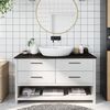 vidaXL Comptoir de salle de bain marron fonc&eacute; 100x40x2 cm bois trait&eacute;