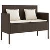 vidaXL Banc de jardin avec coussins marron r&eacute;sine tress&eacute;e
