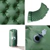 vidaXL Matelas de camping autogonflant avec oreillers 2 personnes vert