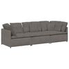 vidaXL Canap&eacute; modulable avec coussins en tissu velours c&ocirc;tel&eacute; gris clair