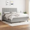vidaXL Sommier &agrave; lattes de lit avec matelas Gris clair 180x200cm Tissu