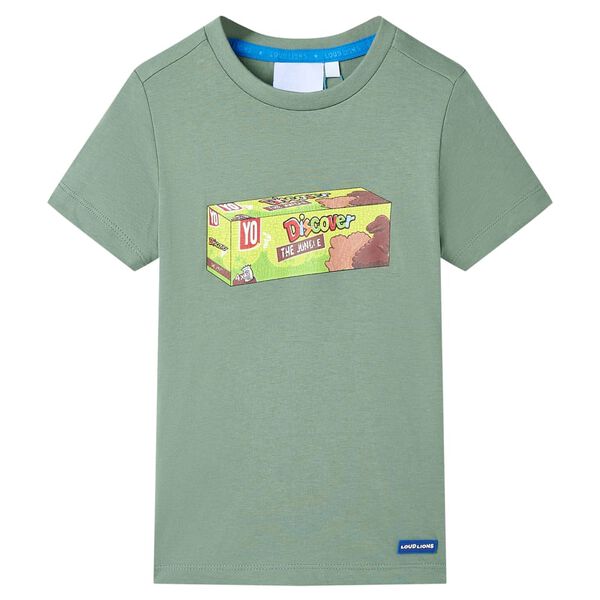 T-shirt pour enfants avec manches courtes kaki 140