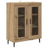 vidaXL Haut Armoire 2 pcs Bois Ancien Bois Agglom&eacute;r&eacute; et Verre