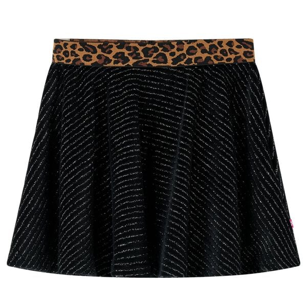 Jupe pour enfants avec ceinture l&eacute;opard noir 116