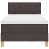 vidaXL Lit &agrave; ressorts avec matelas Marron fonc&eacute; 90 x 190 cm tissu