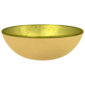vidaXL Lavabo Verre tremp&eacute; 35x12 cm Dor&eacute;