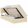 vidaXL Lit de rangement LED avec matelas Cr&egrave;me 90 x 190 cm Tissu