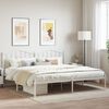 vidaXL Cadre de lit m&eacute;tal sans matelas et t&ecirc;te de lit blanc 200x200 cm