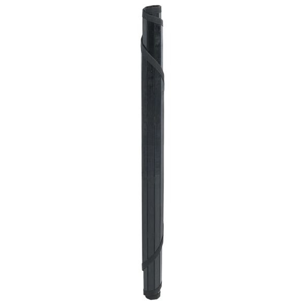 vidaXL Tapis rond noir 80 cm bambou