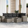 vidaXL Salon de jardin avec coussins 7 pcs gris clair r&eacute;sine tress&eacute;e