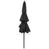 vidaXL Parasol de jardin &agrave; 3 niveaux avec m&acirc;t en aluminium anthracite