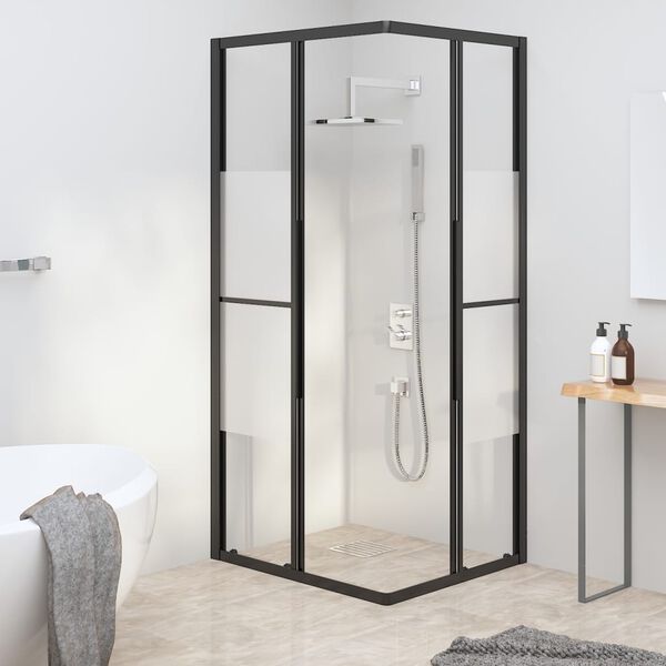 vidaXL Cabine de douche ESG semi-d&eacute;poli 90x70x180 cm Noir