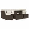 vidaXL Ensemble de canap&eacute; de jardin 7 pc Marron et Cr&egrave;me