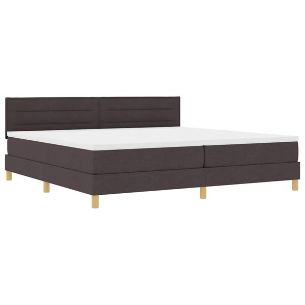 vidaXL Lit &agrave; ressorts avec matelas Marron fonc&eacute; 200 x 200 cm tissu