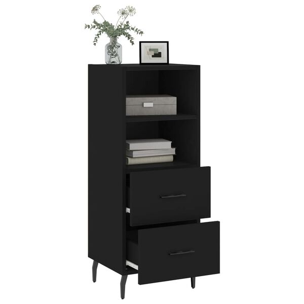 vidaXL Buffet Noir 34,5x34x90 cm Bois d'ing&eacute;nierie