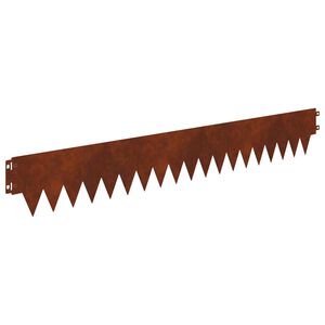 vidaXL Bordure de Pelouse 10 pcs 103 x 15 cm m&eacute;tal Rouill&eacute;