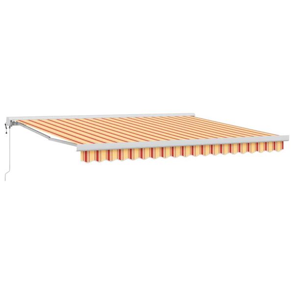 vidaXL Auvent R&eacute;tractable Jaune et Rouge 400 &times; 300 cm Tissu et M&eacute;tal
