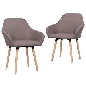 vidaXL Chaises &agrave; manger lot de 2 taupe tissu