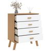 vidaXL Armoire &agrave; tiroirs OLDEN blanc et marron bois de pin solide