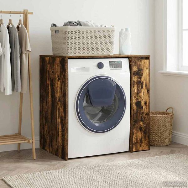 vidaXL Armoire pour machine &agrave; laver Ch&ecirc;ne fum&eacute; 87 x 60 x 89 cm
