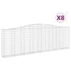 vidaXL Paniers &agrave; gabions arqu&eacute;s 8 pcs 400x30x120/140 cm Fer galvanis&eacute;