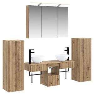 vidaXL Ensemble de mobilier de salle de bain 6 pcs Ch&ecirc;ne artisanal