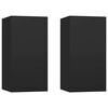 vidaXL Meubles TV 2 pcs Noir 30,5x30x60 cm Bois d&rsquo;ing&eacute;nierie