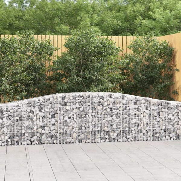 vidaXL Paniers &agrave; gabions arqu&eacute;s 7 pcs 400x30x60/80 cm Fer galvanis&eacute;