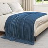 vidaXL Couvertures &agrave; jeter 6 pcs Bleu marine 200 x 150 cm Toison