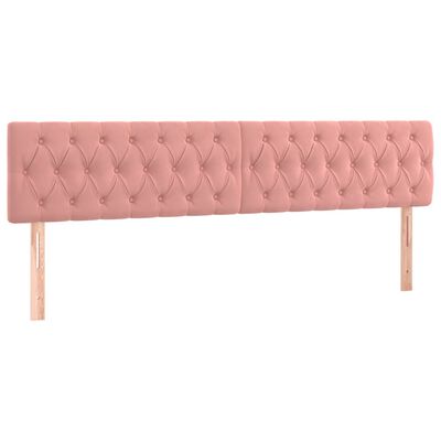 vidaXL Sommier à lattes de lit et matelas LED rose 120x190 cm velours