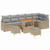 vidaXL Ensemble de canap&eacute; de jardin 9 pc Beige polyrotin