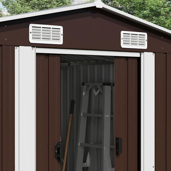 vidaXL Abri de jardin Marron 257x779x181 cm Acier galvanis&eacute;