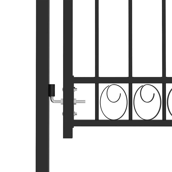 vidaXL Portail de cl&ocirc;ture avec dessus arqu&eacute; Acier 100x98,5 cm Noir