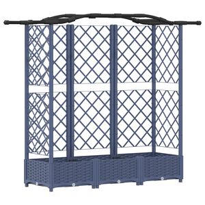 vidaXL Lit &Eacute;lev&eacute; avec Treillis et Toit Gris 163 x 40 x 123 cm PP