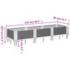 vidaXL Jardini&egrave;re avec piquets gris clair 125x40x28,5 cm PP