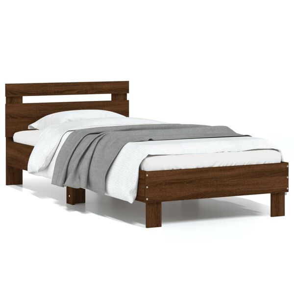 vidaXL Cadre de lit sans matelas avec t&ecirc;te de lit 75x190 cm