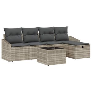vidaXL Ensemble de Canap&eacute;s avec coussin Gris clair polyrotin
