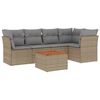 vidaXL Salon de jardin avec coussins 6pcs m&eacute;lange beige r&eacute;sine tress&eacute;e