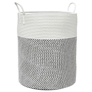 vidaXL Panier de rangement gris et blanc &Oslash;38x46 cm coton