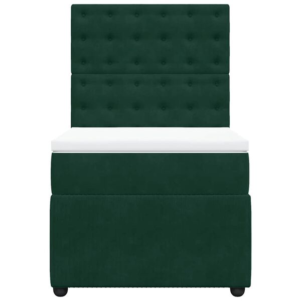 vidaXL Sommier &agrave; lattes de lit et matelas Vert fonc&eacute; 80x200 cm Velours