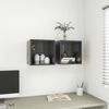 vidaXL Armoires murales 2 pcs Gris brillant Bois d&rsquo;ing&eacute;nierie