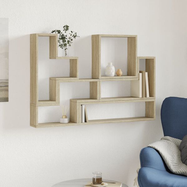 vidaXL &Eacute;tag&egrave;re murale ch&ecirc;ne sonoma 96x12x64 cm bois d&rsquo;ing&eacute;nierie