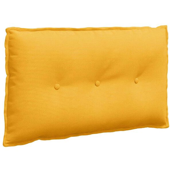 vidaXL Coussin de Dos Jaune clair 80 x 50 cm Tissu en velours c&ocirc;tel&eacute;