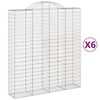 vidaXL Paniers &agrave; gabions arqu&eacute;s 6 pcs 200x50x220/240 cm Fer galvanis&eacute;