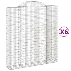 vidaXL Paniers &agrave; gabions arqu&eacute;s 6 pcs 200x50x220/240 cm Fer galvanis&eacute;
