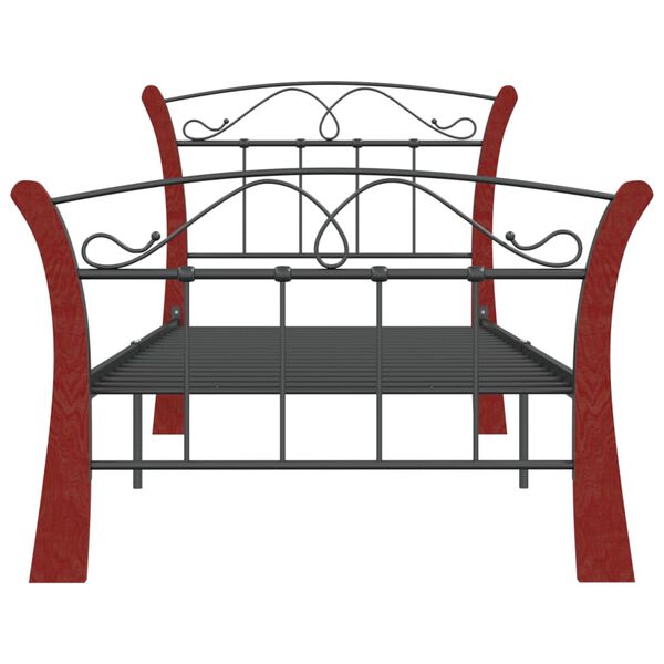 vidaXL Cadre de lit sans matelas noir m&eacute;tal 90x200 cm